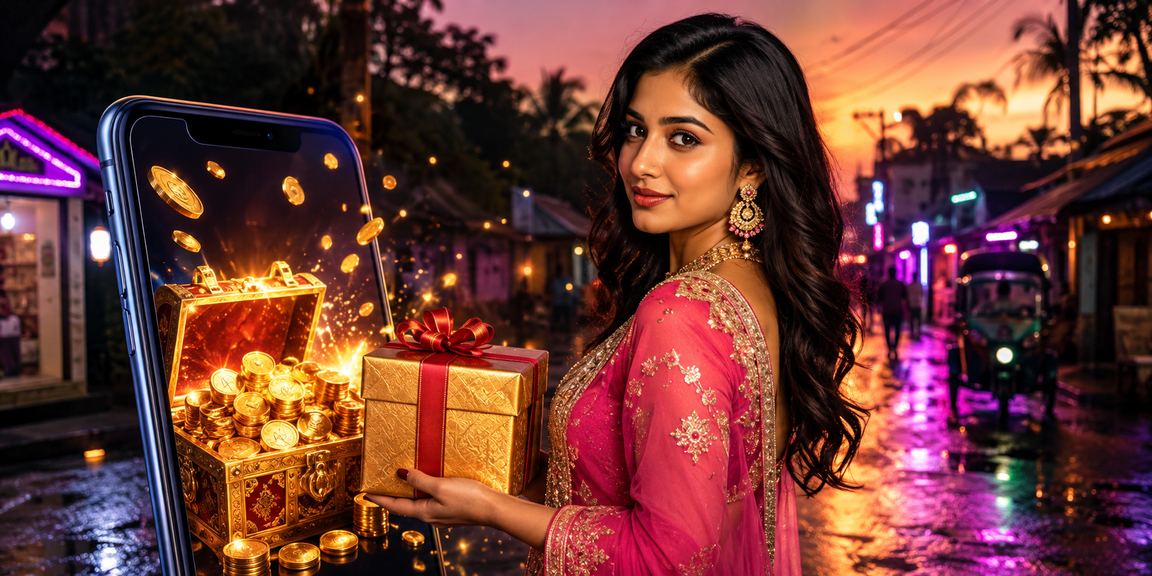 মোবাইল ডিভাইসে কুমিল্লার ক্যাসিনো অ্যাপের নেয়ন আলো দিয়ে সজ্জিত দৃশ্য